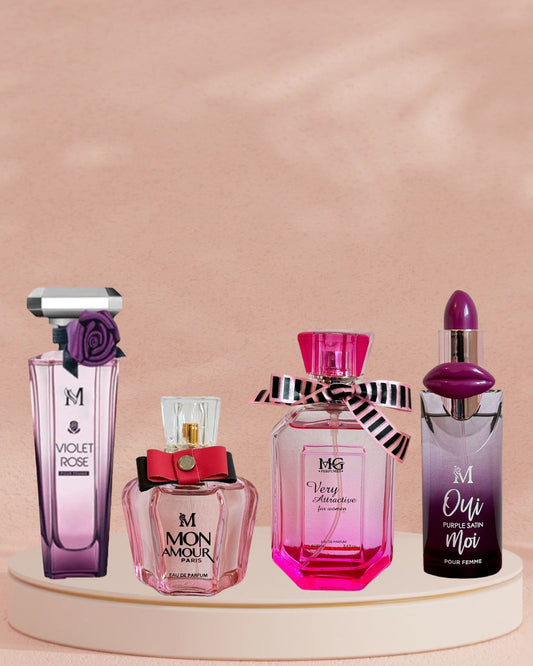 Set 4 Parfumuri De Dama - Violet Rose + Mon Amour + Attractive + Oui Moi